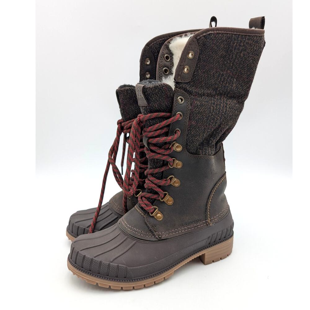 Kamik Sienna F2 Genuine Shearling Waterproof Boot Womens Dark Brown Sz US5 EU36